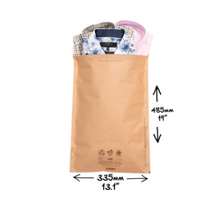 LB5-RTN - kraft paper mail bag - Great for eco-conscious fashion brands looking to reduce plastic in their line-up (PACK OF 50)