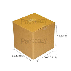 Brown Corrugated Cardboard Box for Packing (3.5 X 3.5 X 3.5 Inches) - Pack of 50 Boxes