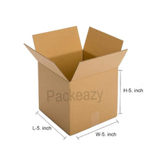 Brown Corrugated Cardboard Box for Packing (5 X 5 X 5 inches) - Pack of 50 Boxes