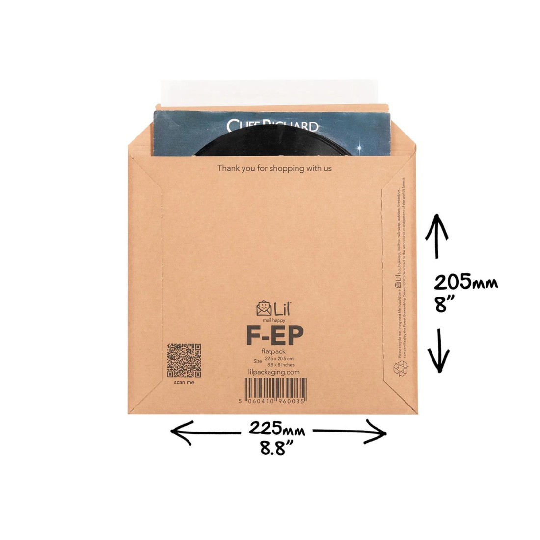 F-EP Vinyl Mailer - For up to three 7" Vinyl EPs (PACK OF 50)