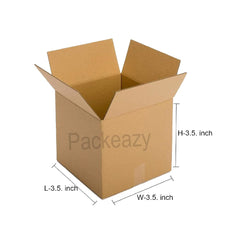 Brown Corrugated Cardboard Box for Packing (3.5 X 3.5 X 3.5 Inches) - Pack of 50 Boxes