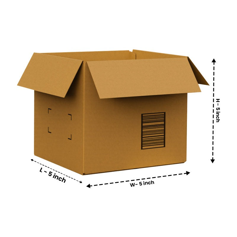 Brown Corrugated Cardboard Box for Packing (5 X 5 X 5 inches) - Pack of 50 Boxes