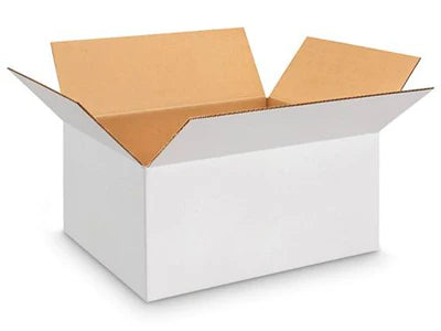 5 Ply White Corrugated Box For Packing (14.37X9.44X8 inches) - Pack of 10 Boxes